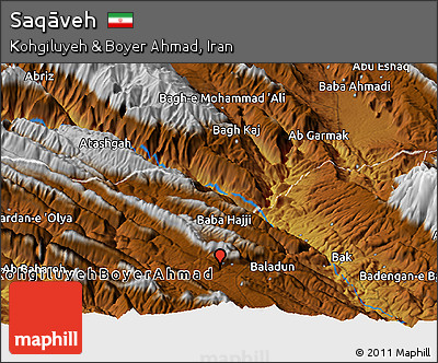 Physical Panoramic Map of Saqāveh