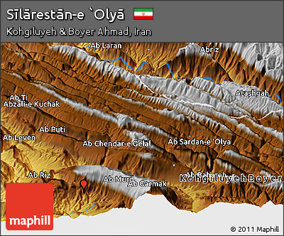 Physical Panoramic Map of Sīlārestān-e `Olyā
