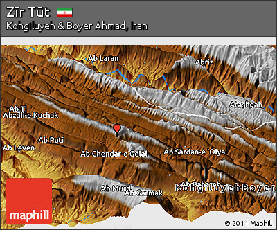 Physical Panoramic Map of Zīr Tūt