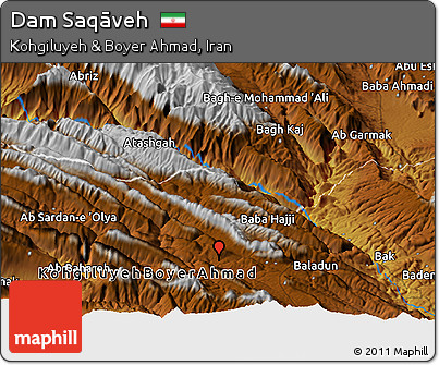 Physical Panoramic Map of Dam Saqāveh