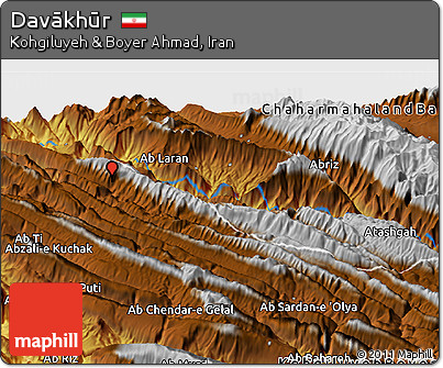 Physical Panoramic Map of Davākhūr