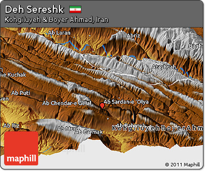 Physical Panoramic Map of Deh Sereshk