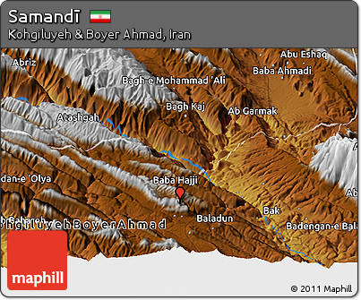 Physical Panoramic Map of Samandī