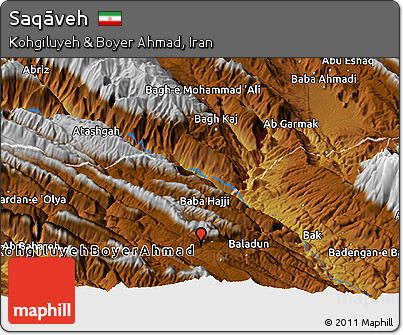 Physical Panoramic Map of Saqāveh