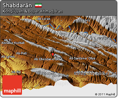 Physical Panoramic Map of Shabdarān