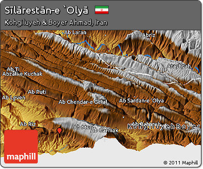 Physical Panoramic Map of Sīlārestān-e `Olyā