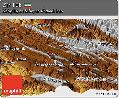 Physical Panoramic Map of Zīr Tūt