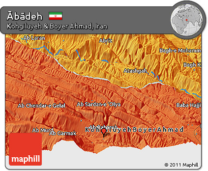 Political Panoramic Map of Ābādeh