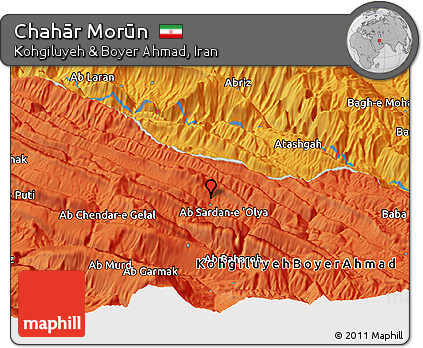 Political Panoramic Map of Chahār Morūn
