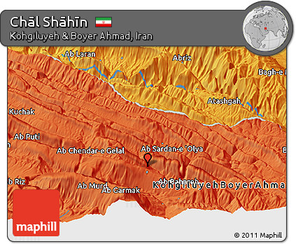 Political Panoramic Map of Chāl Shāhīn