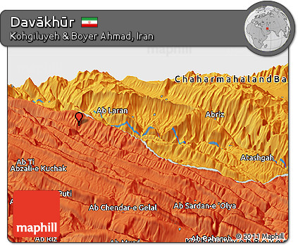 Political Panoramic Map of Davākhūr