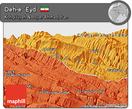 Political Panoramic Map of Deh-e `Eyd