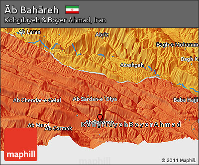 Political Panoramic Map of Āb Bahāreh