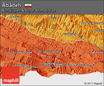 Political Panoramic Map of Ābādeh