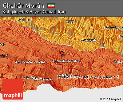 Political Panoramic Map of Chahār Morūn