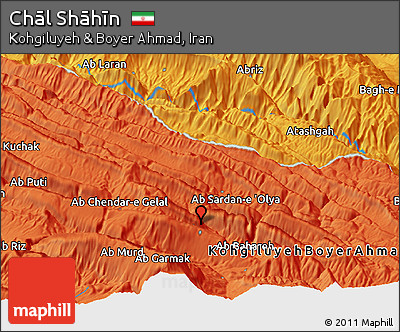 Political Panoramic Map of Chāl Shāhīn