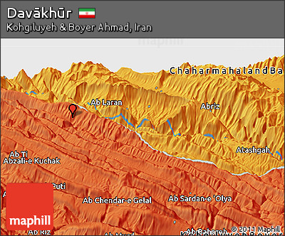 Political Panoramic Map of Davākhūr