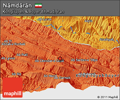 Political Panoramic Map of Nāmdārān
