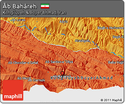Political Panoramic Map of Āb Bahāreh