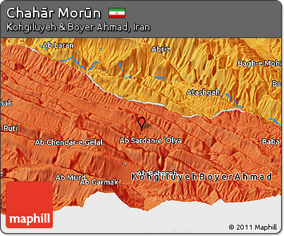 Political Panoramic Map of Chahār Morūn