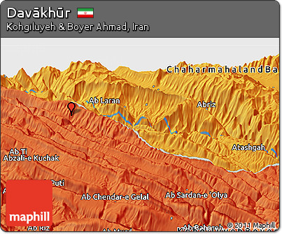 Political Panoramic Map of Davākhūr