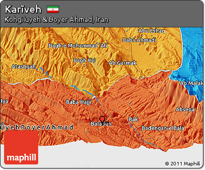 Political Panoramic Map of Karīveh