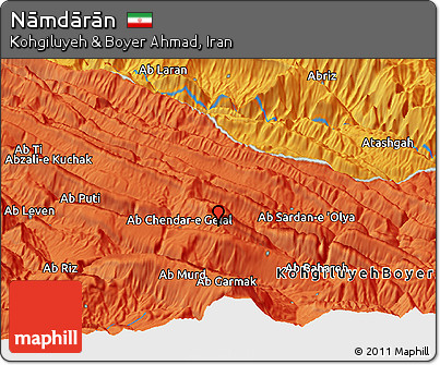 Political Panoramic Map of Nāmdārān