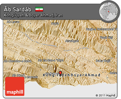 Satellite Panoramic Map of Āb Sardāb