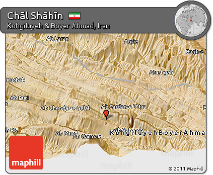 Satellite Panoramic Map of Chāl Shāhīn