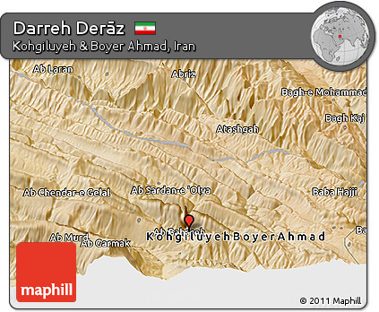 Satellite Panoramic Map of Darreh Derāz
