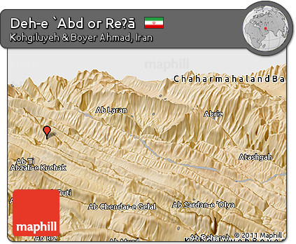 Satellite Panoramic Map of Deh-e `Abd Or Reẕā