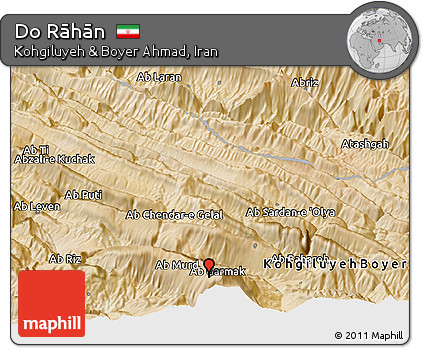 Satellite Panoramic Map of Do Rāhān