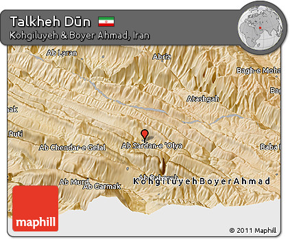 Satellite Panoramic Map of Talkheh Dūn