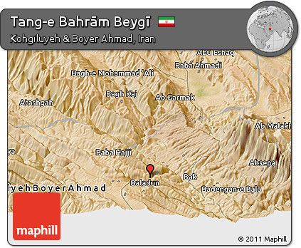 Satellite Panoramic Map of Tang-e Bahrām Beygī