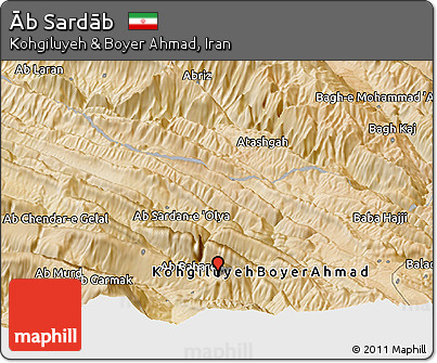 Satellite Panoramic Map of Āb Sardāb