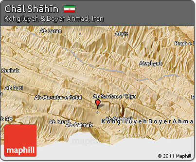 Satellite Panoramic Map of Chāl Shāhīn
