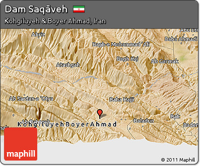 Satellite Panoramic Map of Dam Saqāveh