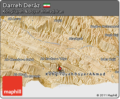 Satellite Panoramic Map of Darreh Derāz