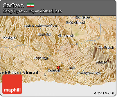 Satellite Panoramic Map of Garīveh