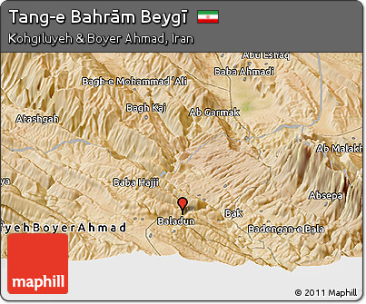 Satellite Panoramic Map of Tang-e Bahrām Beygī
