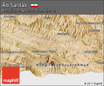 Satellite Panoramic Map of Āb Sardāb
