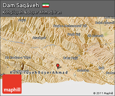 Satellite Panoramic Map of Dam Saqāveh