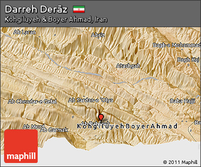 Satellite Panoramic Map of Darreh Derāz