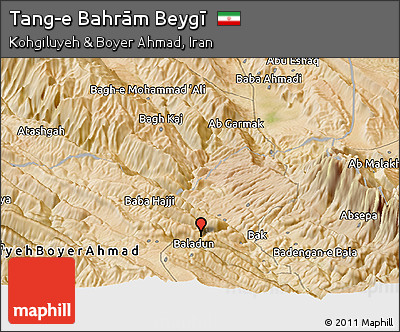Satellite Panoramic Map of Tang-e Bahrām Beygī