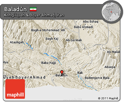 Shaded Relief Panoramic Map of Baladūn