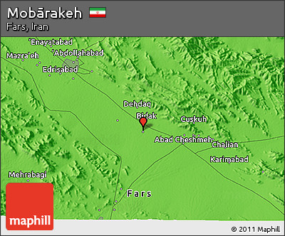 Political 3D Map of Mobārakeh