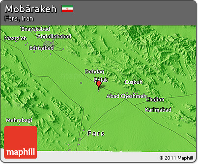 Political 3D Map of Mobārakeh