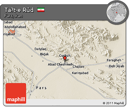 Shaded Relief 3D Map of Taḩt-e Rūd