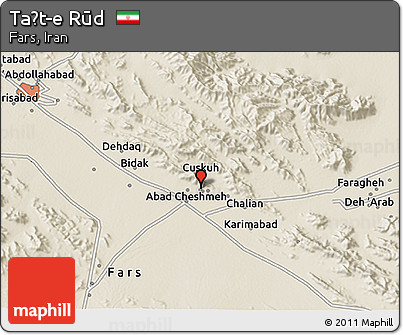 Shaded Relief 3D Map of Taḩt-e Rūd