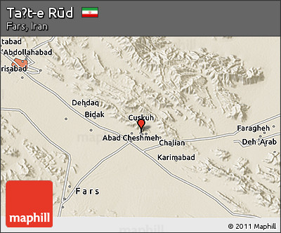 Shaded Relief 3D Map of Taḩt-e Rūd